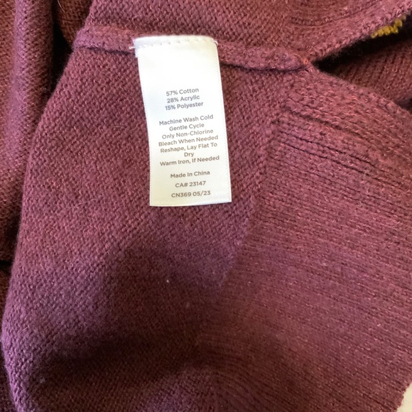 LIKE NEW! Talbots Fair Isle Burgundy Sweater Size Small - Picture 7 of 8